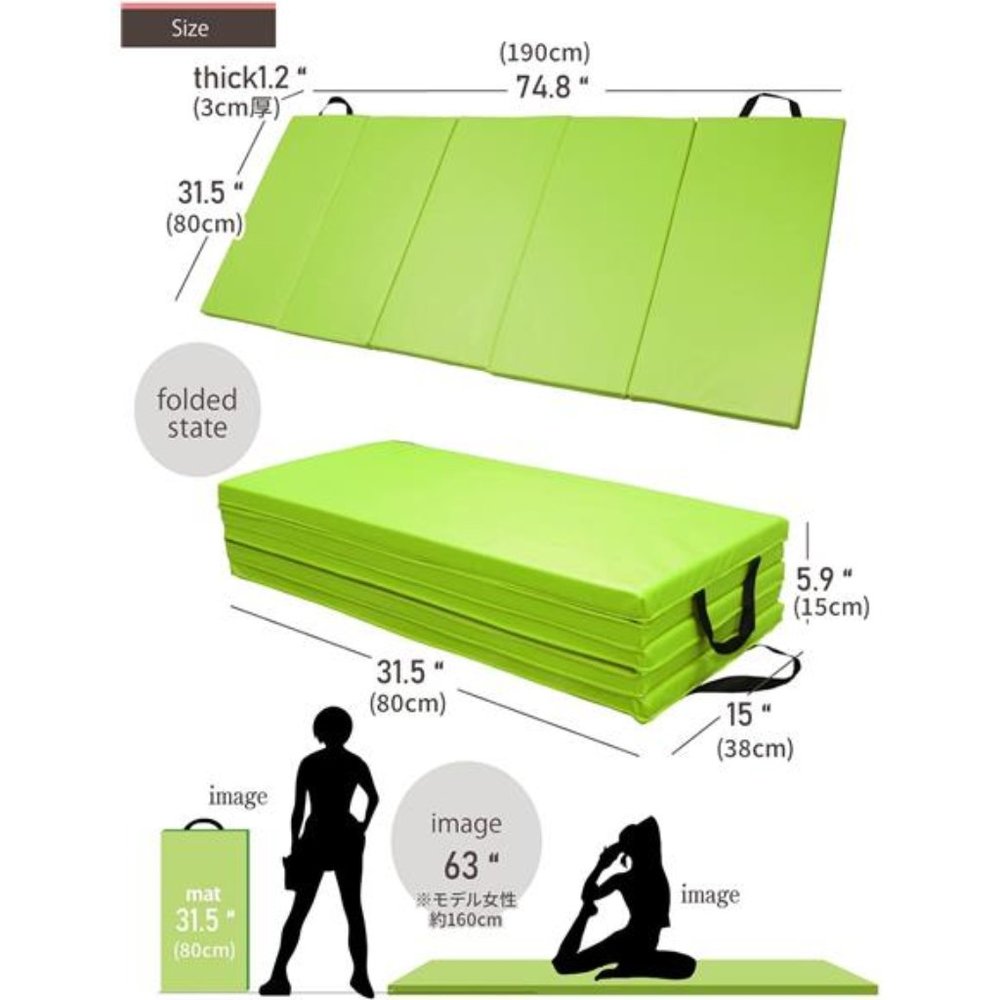 Gymnastics Mat Folding Stretch Mats 75"x31"x1.2" Exercise Muscle Training Mat‎